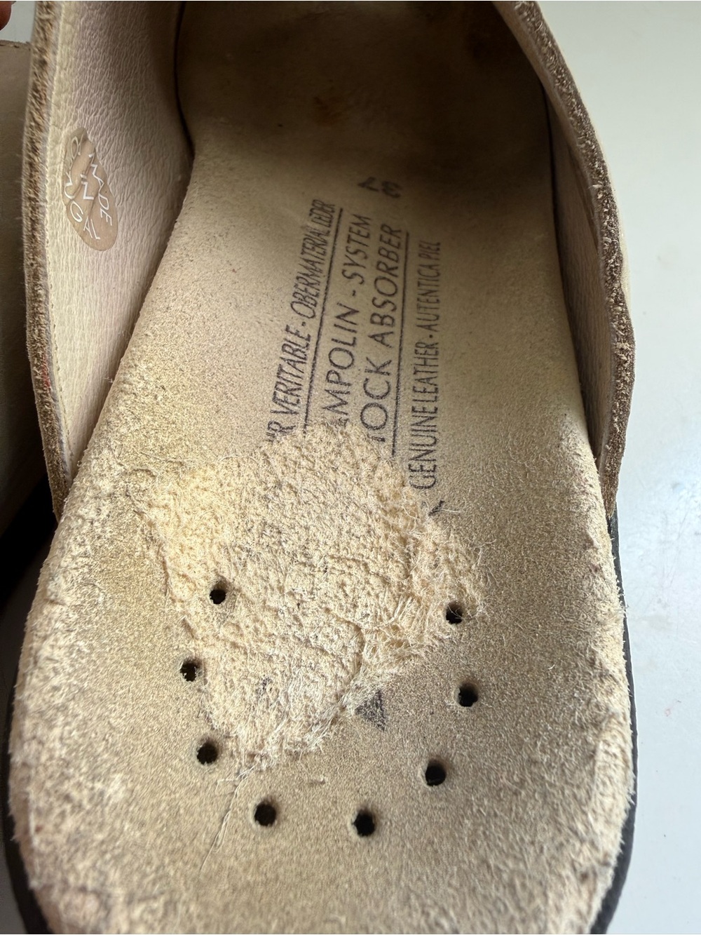 Mephisto Hanik women size 6 Nude Beige Open-Toe Leather Slide Mules - Picture 6 of 7
